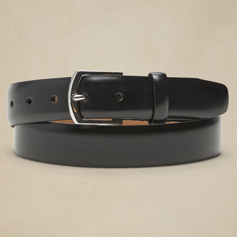 Banana Republic Men's Basic Dress Belt, Black, 32W